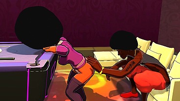 3d cartoon college big booty teen gets DJ to worship her ass