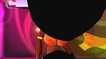 3d cartoon college big booty teen gets DJ to worship her ass