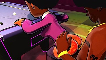 3d cartoon college big booty teen gets DJ to worship her ass