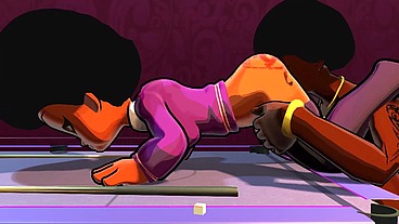 3d cartoon college big booty teen gets DJ to worship her ass
