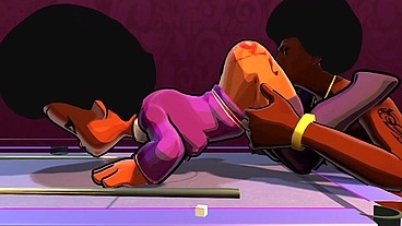 3d cartoon college big booty teen gets DJ to worship her ass