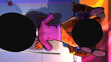 3d cartoon college big booty teen gets DJ to worship her ass
