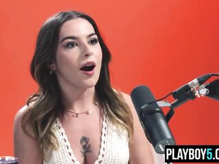 Small brunette hair teen sweetheart podcast interview and cunt masturbation