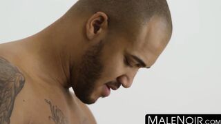 MaleNoir.com - Tattooed ebony hunk Max Adonis drills his boyfriend's asshole hard and