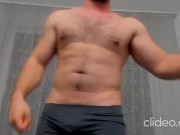 Strong alpha hairy turk flexing on cam