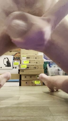 Big Dick Twink Cumming Hard with a Sex Toy Fleshlight and Huge 21cm Dildo