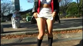 Sensual Long-Haired Asian Solo Model With Big Tits Strips Publicly