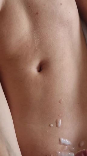 Emotional moment from &quot;Real Amateur Couple Romantic homemade sextape with double orgasms and huge cumshot on her belly&quot;