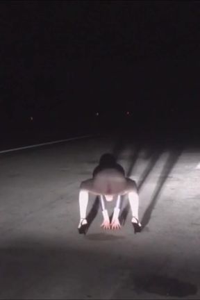 Slut Walk Fetish Dressed on the Side of the Highway Almost Naked