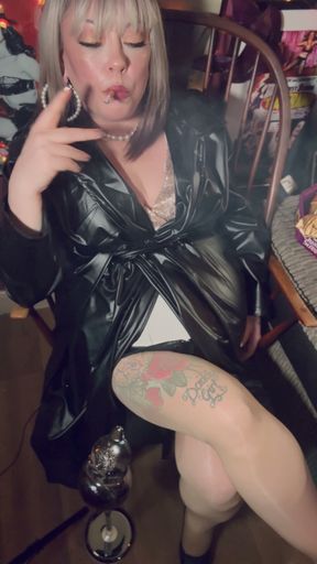 Leather Coat &amp; Cigarettes - Miss Tina Snua Smokes For You   Clip 2