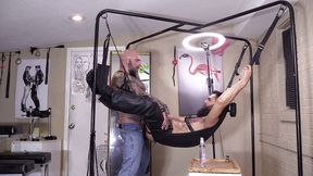 Finn Sawyer leather, sex swing, massage