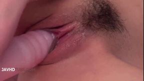 Sultry Stockinged Beauty Craves Stiff Asian Dildo Thrills  Wet Pussy Pleasure Fits