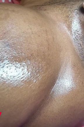 Ebony Babe Got Oiled by Her Neighbor and Massage with Happy Ending
