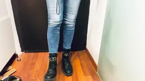 Naughty feet worship and teasing in stinky socks