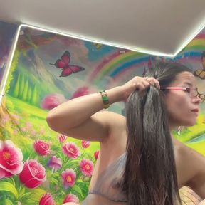 Nice Hair Black Sexy Tit Show