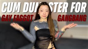 Cum Dumpster For Gay Faggot Gangbang