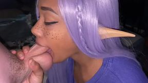 Best blowjob from Ebony Elf Girl - Amateur POV