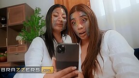 Cami Strella And Violet Myers In Play With Each Others Pussy At The Spa Then Camis Husband Join For A 3some