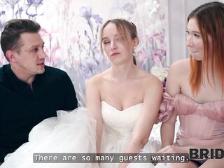 BRIDE4K. Hot 3some with hawt Russian bride whilst her groom is in one more room