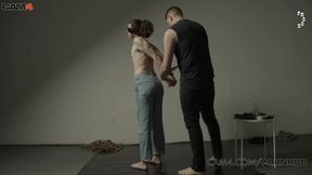 Femboy gets tied up and pinched raw on cam4 bondage