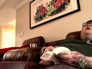 Rich Fat Man Has Warm and Relaxing Solo Masturbation Session in Cabin
