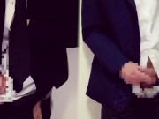 【ダブルオナニー】イケメン社会人とイケメン高校生が2人で大興奮の立ち射精「どっちが好き？」
