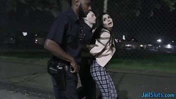 Latina teen on cop car fucks for freedom