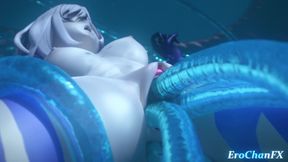 Genshin Skirk tentacled underwater