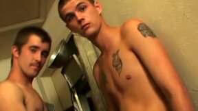 Erotic licking balls and jerking cock by boners Cain and Potter