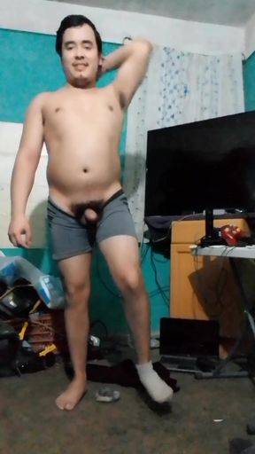 Jesus in boxer pulling his penis #48