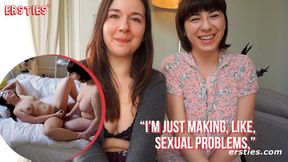 Authentic babes lick each other's nipples and use a magic wand on hairy pussy