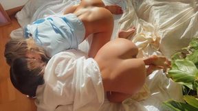 Curvy teen shares passionate first plump threesome fun