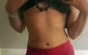 Petite amateur cd gives a beautifull striptease