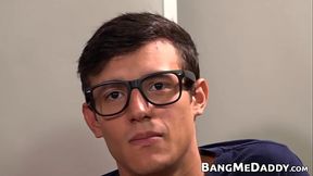 Anal slut twink barebacked by two daddies before cumming