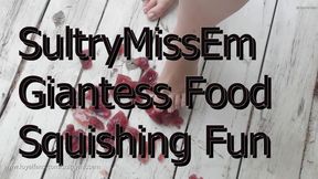 Giantess food squishing fun