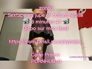 0007 sextape solo en collant résille
