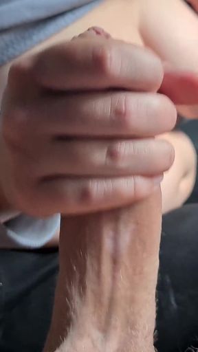 Lekker in De Avond Mijn Man Aftrekken Op De Bank Close-up
