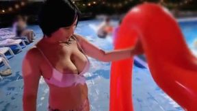 Luscious Nene Spills Out Her Bra with Chewy Curves at the Apparel Store Counter