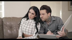 Burning Angel - Elsa Jean Hardcore Fucks Horny Couple During Interview