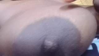 AMATEUR EBONY PEE WHILE  MASTERBATE SHAVE PUSSY