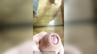 Hetero dude showcased his good-sized knob thru his trousers and started to dribble