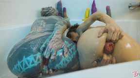 extreme fisting &prolapse in bathtub - massive squirt & atm play