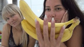 We swallow huge chunks of banana Aa