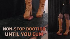The Bootjob Will Not Stop Until You Cum, in Brown High Heels Boots (Double 45 Deg Version) - TamyStarly - Cock Balls Crush Trample, Shoejob, CBT, Trampling, Bootjob, Stomping