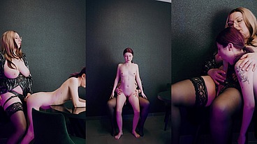 Mature StepMom and her Naked StepDaughter - deep strap-on instead of breakfast