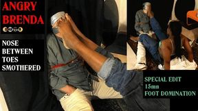 NOSE BETWEEN TOES AND FOOT SMOTHER by BRENDA (HD) Foot domination edit