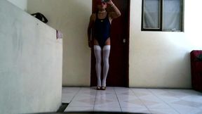 Joselynne Cd Sexy Ass And Legs In Swinsuit And Stockings