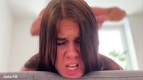 Latina milf gives sloppy blowjob after taking anal