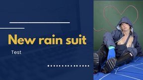 test new rain suit blue
