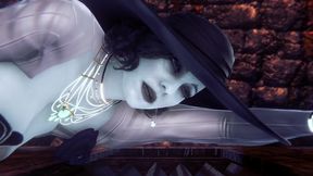 alcina dimitrescu takes anal beads dildo up her ass - resident evil village porn parody